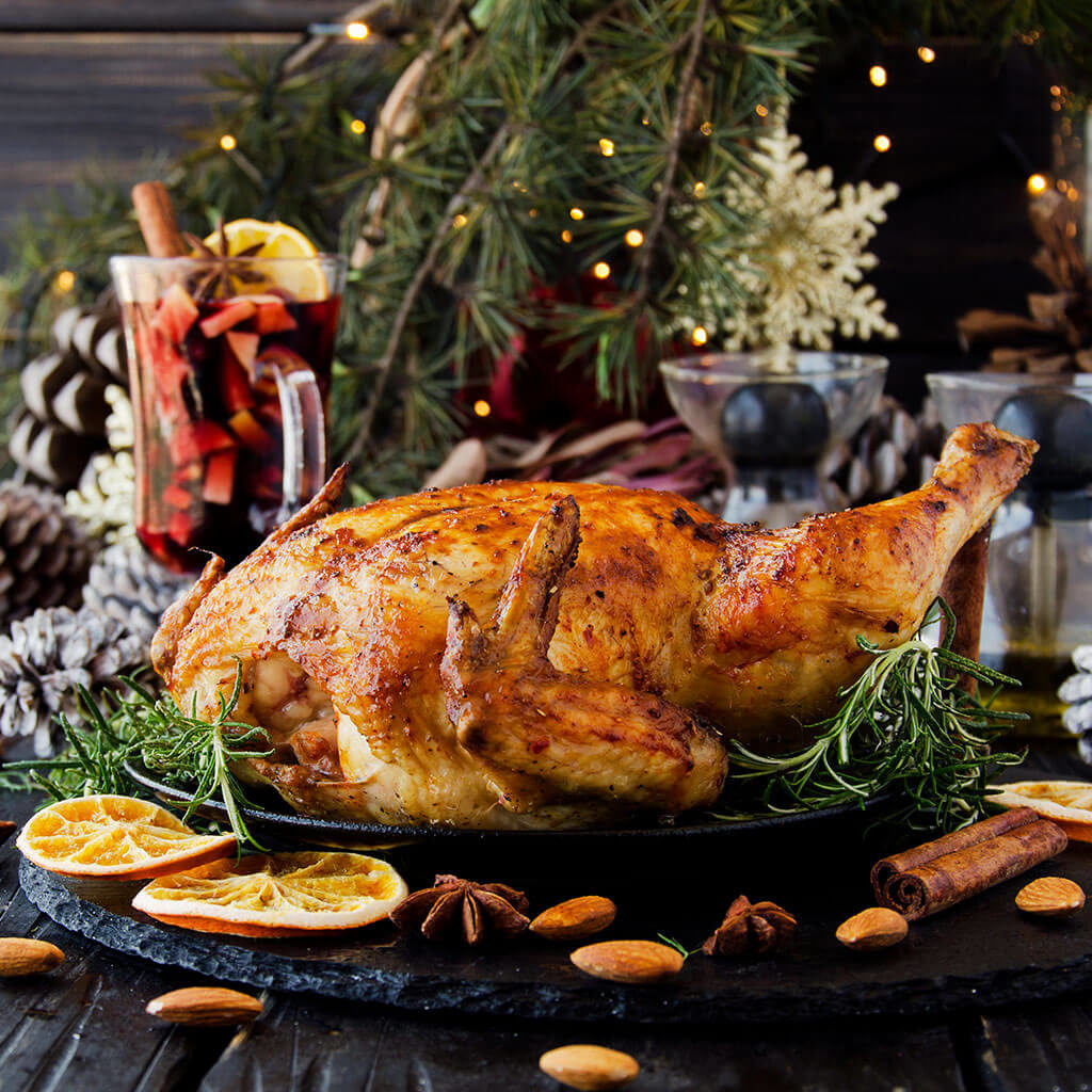 Gänsebraten als typisches Essen in der Weihnahchtszeit enthält viele Purine und ist gefährlich bei Gicht.